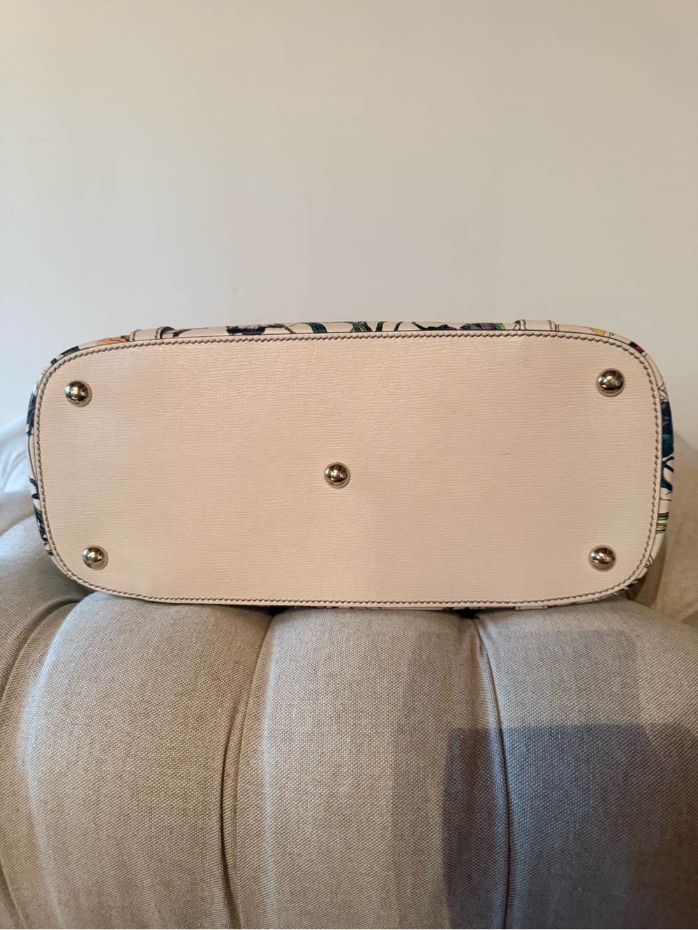 Gucci Flora Nice All Leather Tote Bag Ivory - Picture 6 of 16